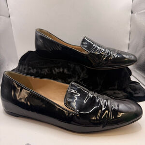 Women's J.CREW Black Patent Leather Flats & Loafers Size 7
